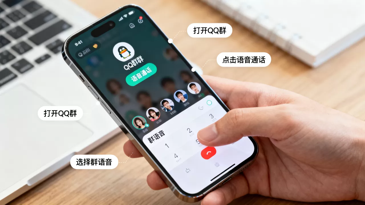 iphone qq群语音怎么开，iphone qq群语音