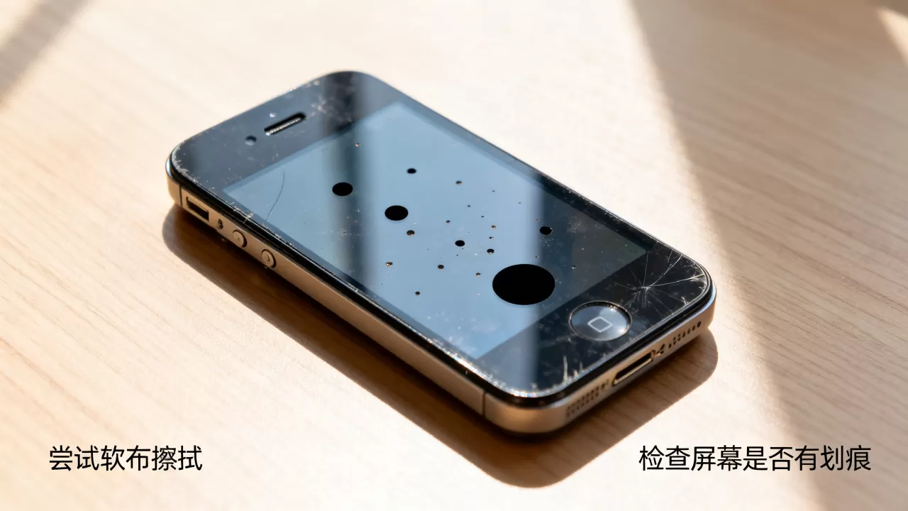 iphone4屏幕出现圆点，iphone4屏幕黑点怎么解决