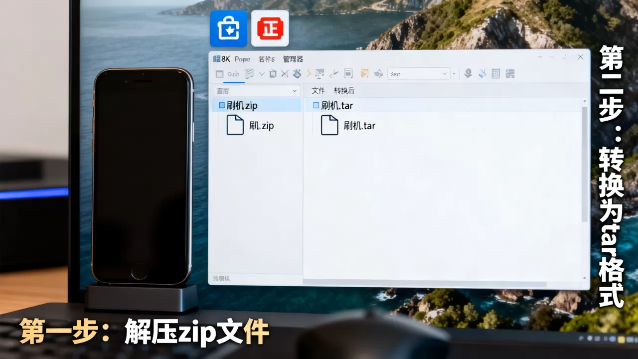 刷机zip转tar怎么操作，zip转tar教程