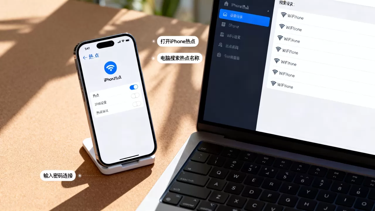 iphone热点怎么连电脑，iphone热点连电脑教程