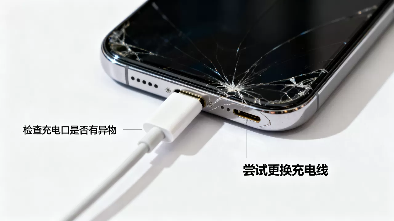 iphone摔了无法充电怎么办，iphone摔了充不进电