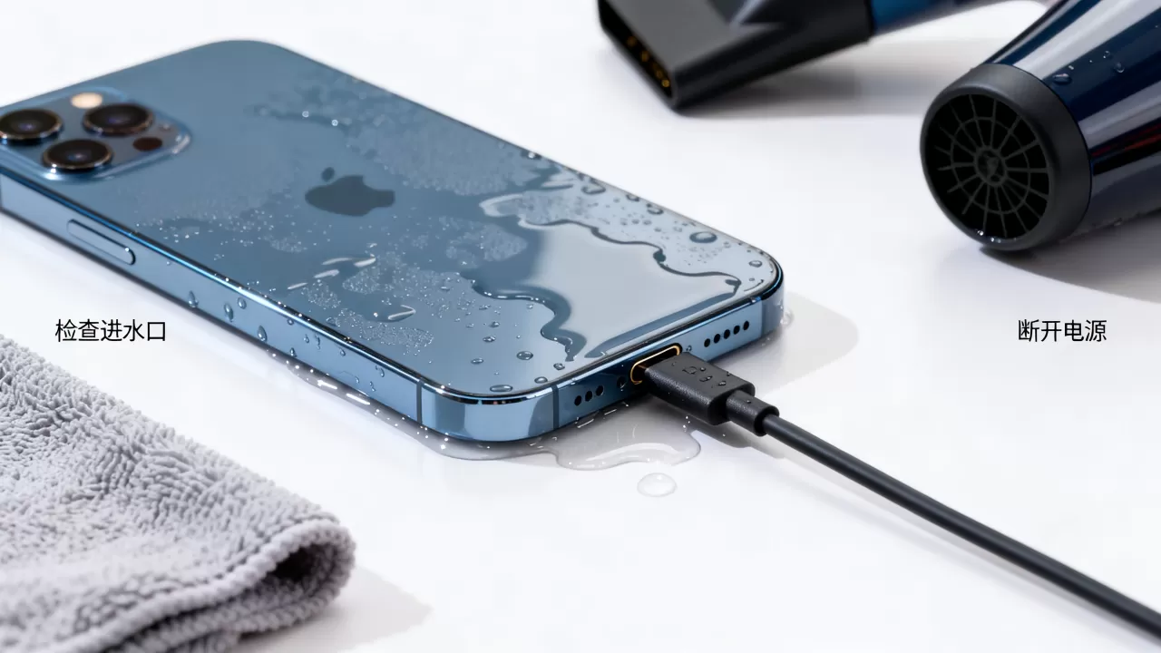iphone进水漏电怎么办，iphone进水漏电