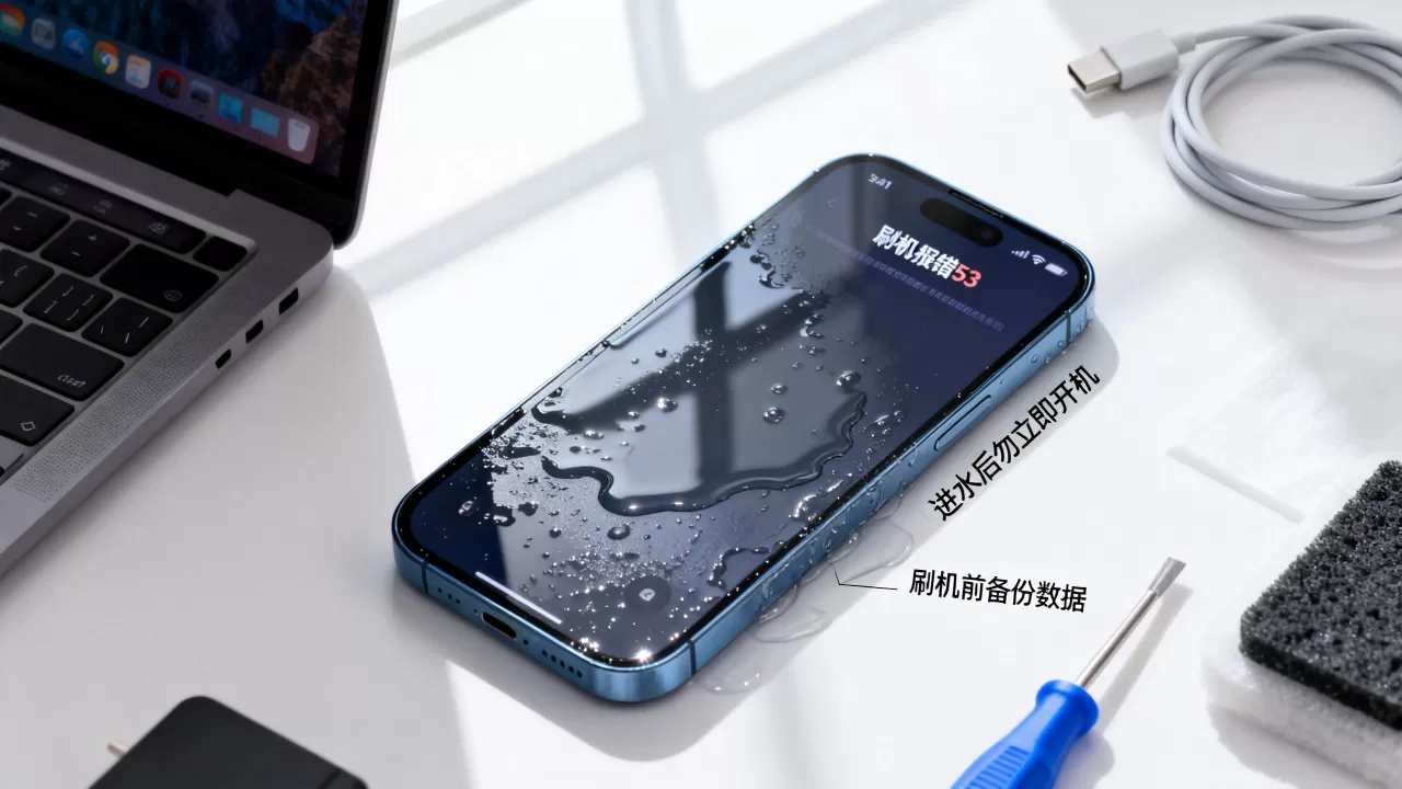 进水刷机报错53怎么办，iPhone进水刷机报错53