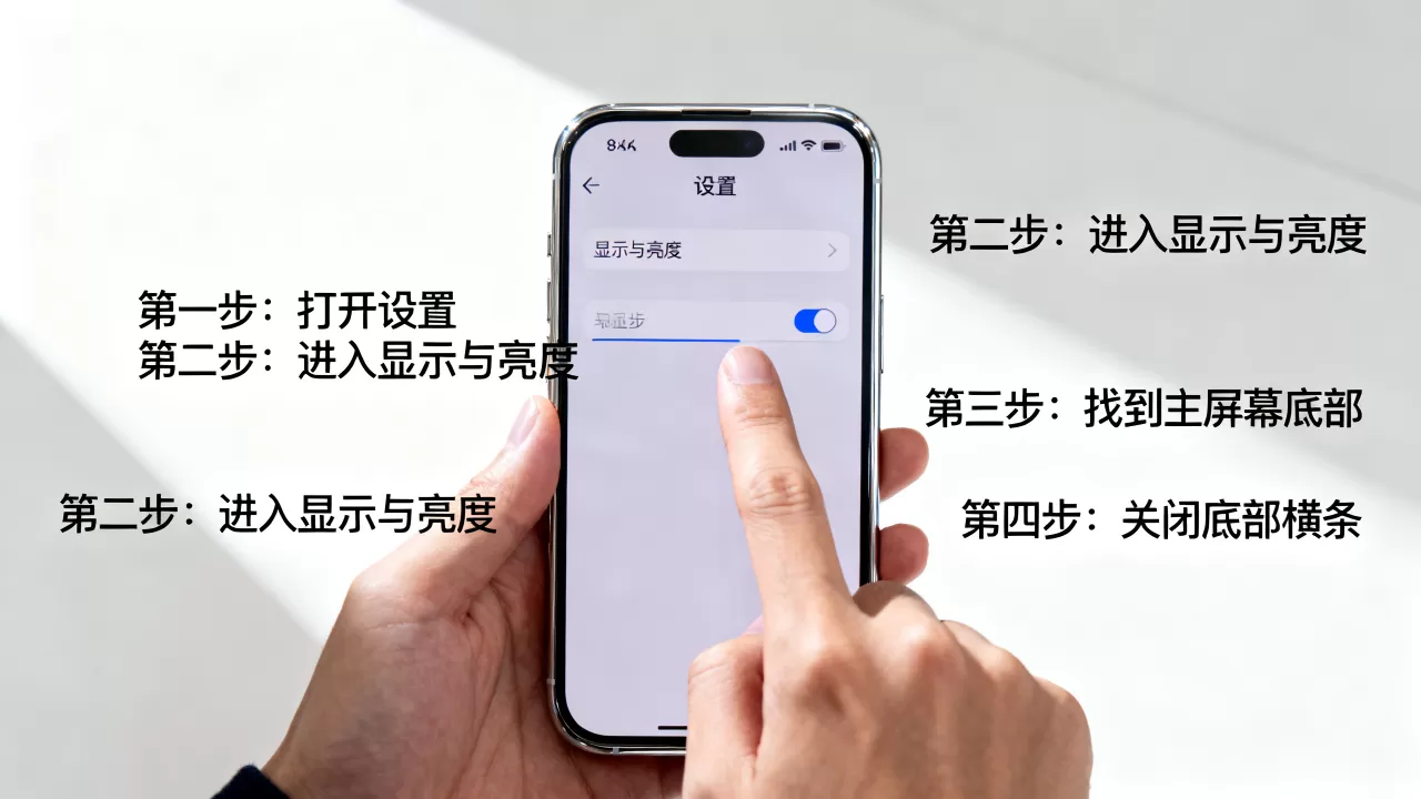 iPhone隐藏底部横条怎么设置，iPhone隐藏底部横条