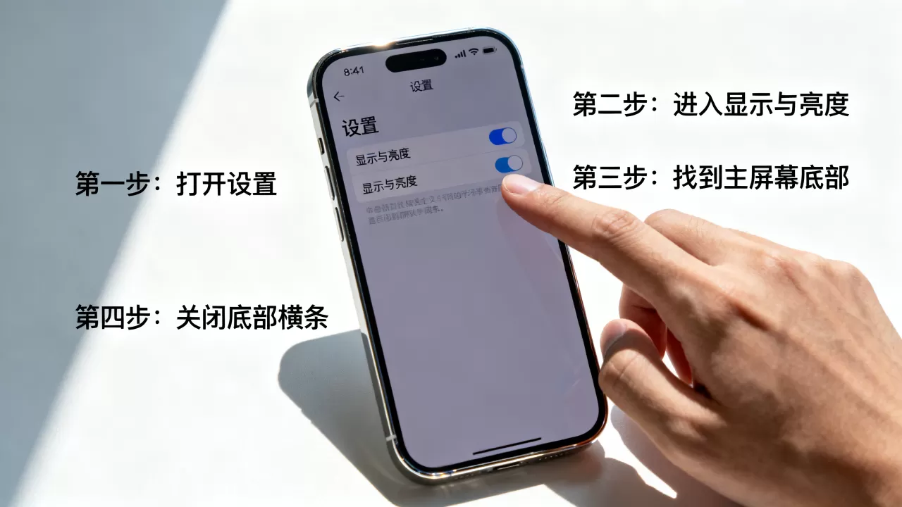 iPhone隐藏底部横条怎么设置，iPhone隐藏底部横条