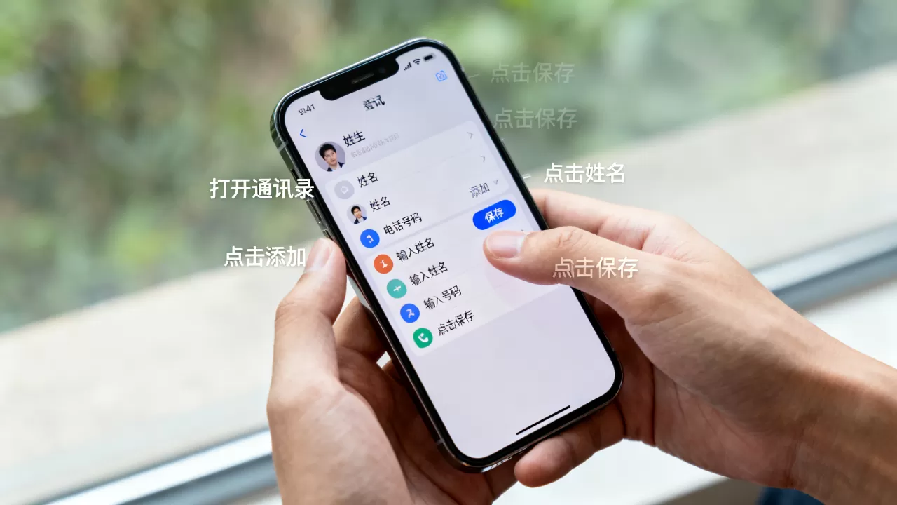 iphone怎么保存号码，iphone保存联系人