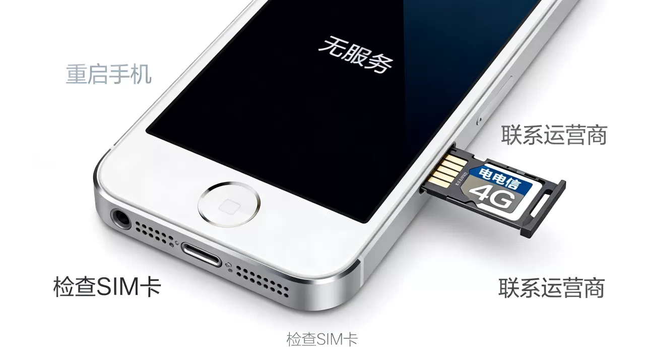 iphone5电信4g卡无服务怎么办，iphone5电信卡无服务