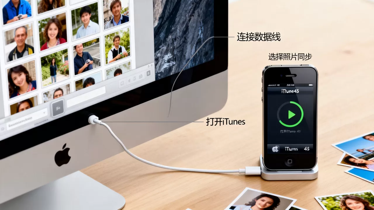 如何把电脑照片导入iphone4s，iphone4s怎么同步电脑照片