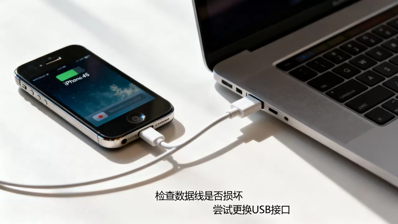 iphone4s插电脑没反应，iphone4s连接电脑不识别怎么办