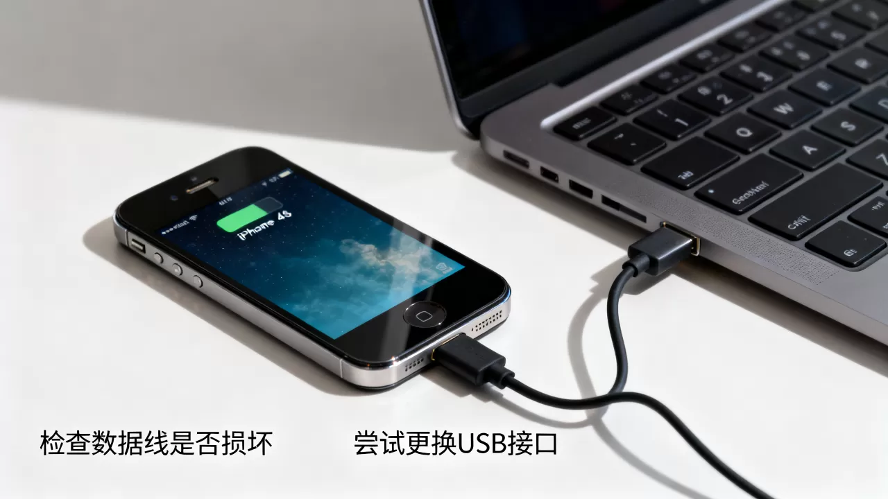 iphone4s插电脑没反应，iphone4s连接电脑不识别怎么办