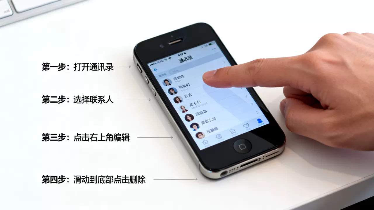 iphone4怎么删联系人，iphone4删除联系人教程