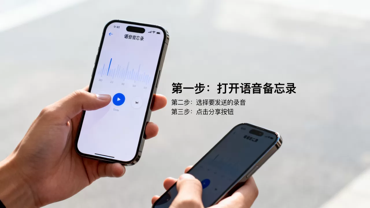 iphone怎么发语音备忘录，iphone语音备忘录怎么发送
