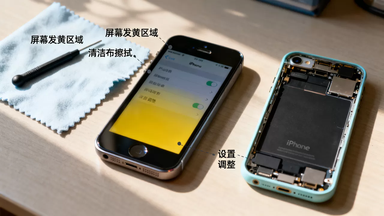 iphone5c黄屏怎么解决？苹果手机屏幕发黄原因及修复方法