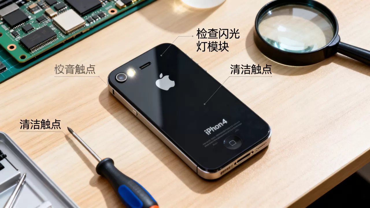 iphone4闪光灯不亮怎么办，iphone4闪光灯故障维修