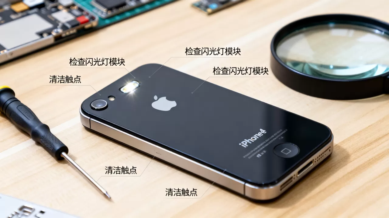iphone4闪光灯不亮怎么办，iphone4闪光灯故障维修