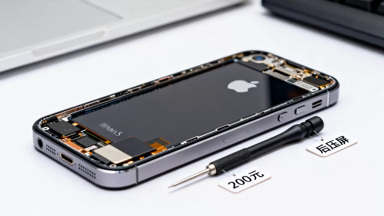 iphone5后压屏，iphone5后压屏多少钱