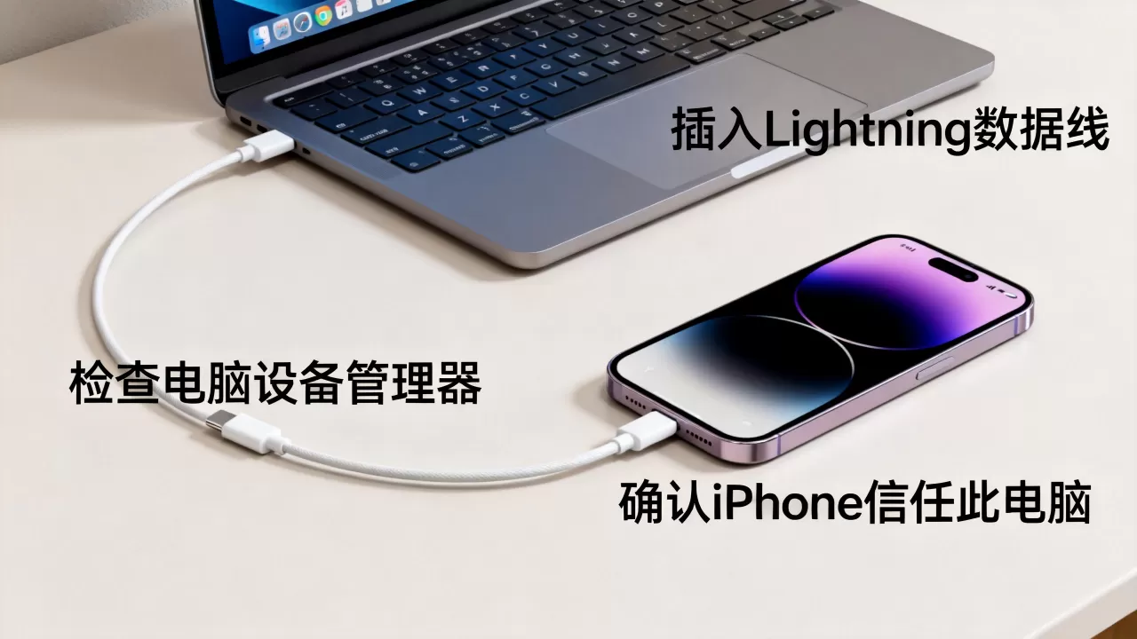 iPhone连接电脑不显示怎么办，iphone连电脑没反应