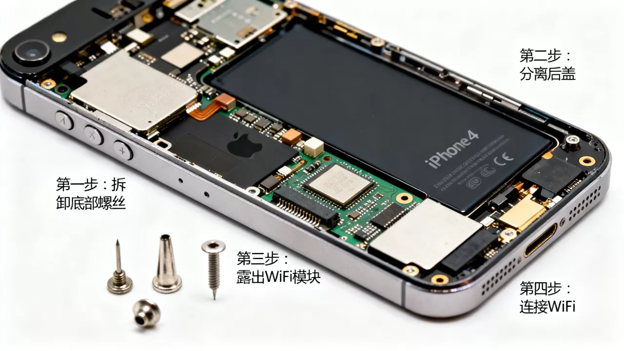 iphone4拆机wifi教程，iphone4拆机wifi怎么连