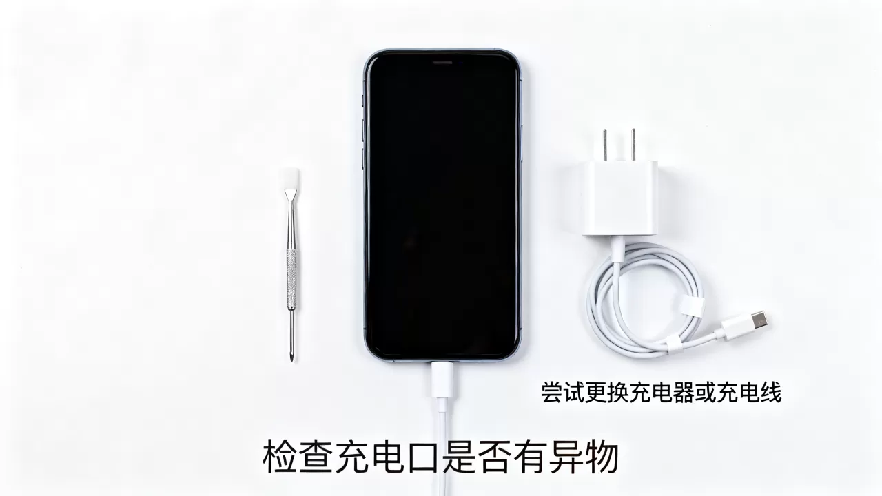 iphone关机充电没反应，苹果手机关机后充不进电怎么办