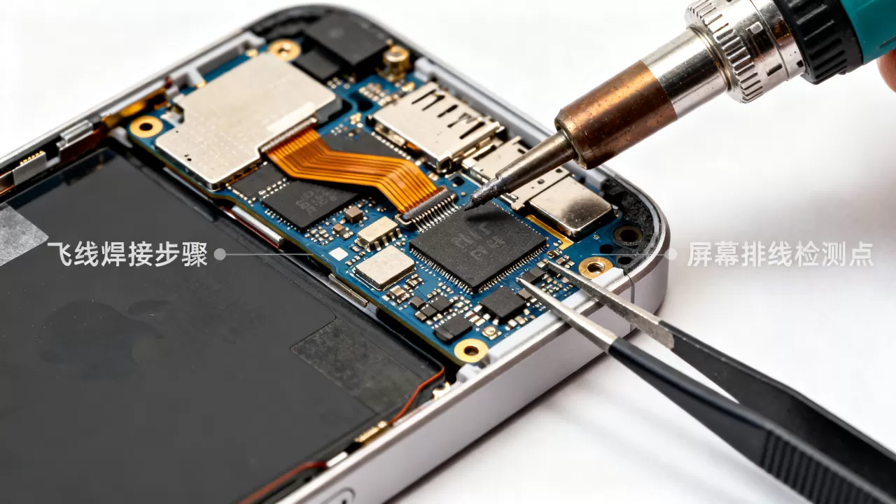 iphone5飞线怎么修，iphone5屏幕不亮