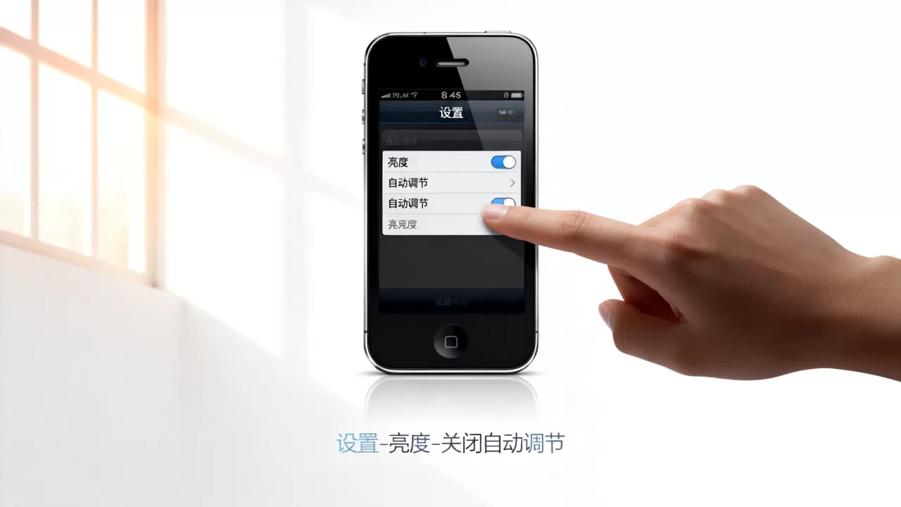 iphone4s自动调节亮度怎么关，iphone4s自动亮度调节