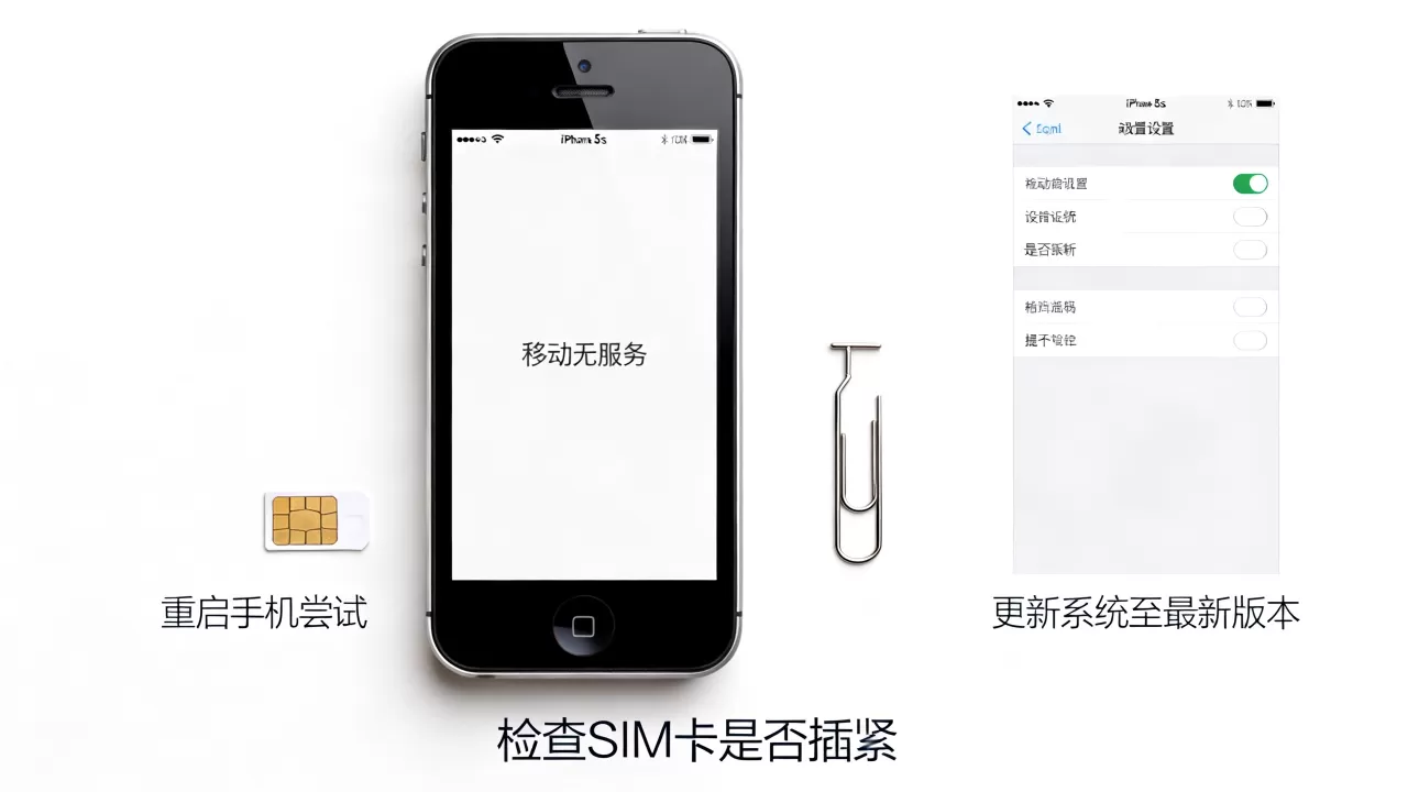 iphone5s移动无服务怎么办，iphone5s移动无服务