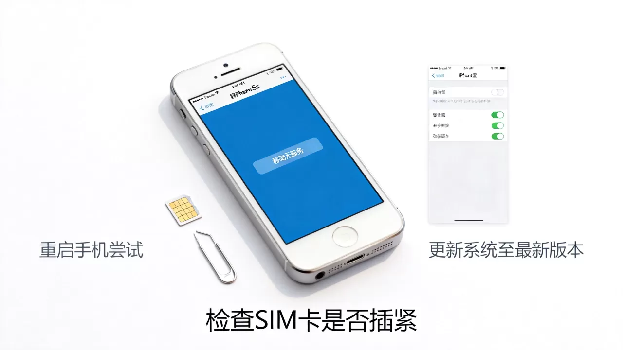 iphone5s移动无服务怎么办，iphone5s移动无服务