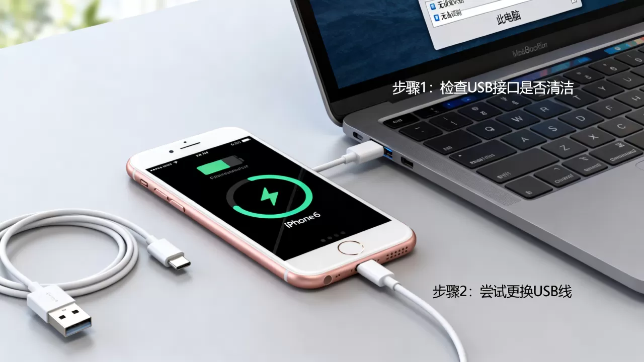 iphone6无法识别usb怎么办，iphone6连电脑没反应