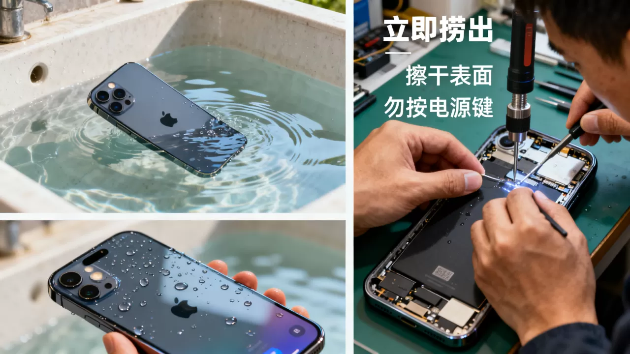 iphone掉水里了还能用吗，iphone进水维修