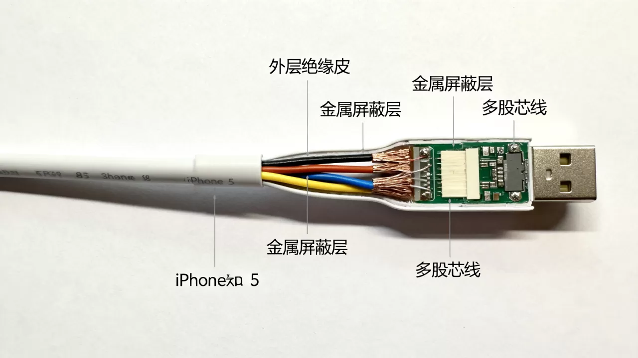 iphone 5 数据线 拆解,iphone5数据线内部结构图解 iphone 5 数据线 拆解,iphone5数据线内部结构图解