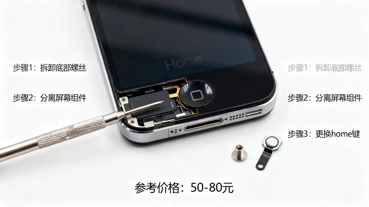 iphone4更换home键多少钱，iphone4更换home键教程