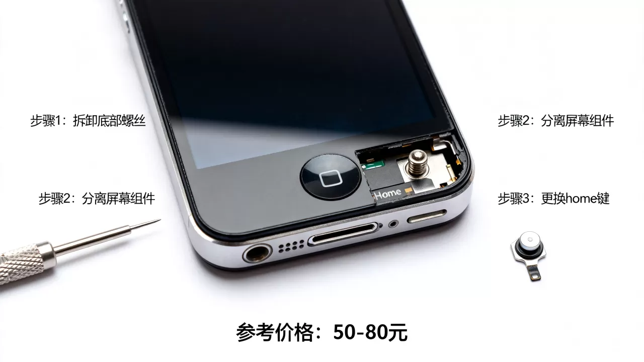 iphone4更换home键多少钱，iphone4更换home键教程
