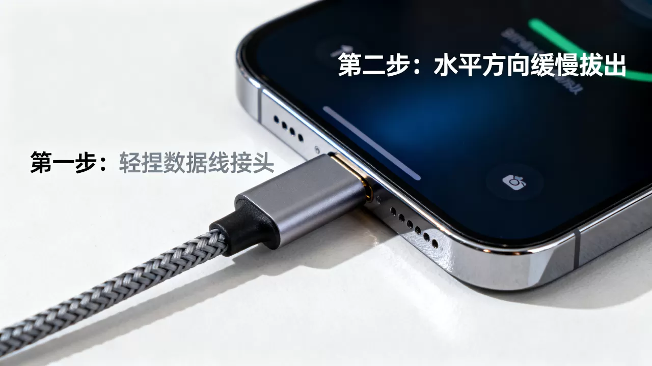 iPhone拔数据线怎么拔?如何正确拔数据线步骤 iPhone拔数据线怎么拔?如何正确拔数据线步骤