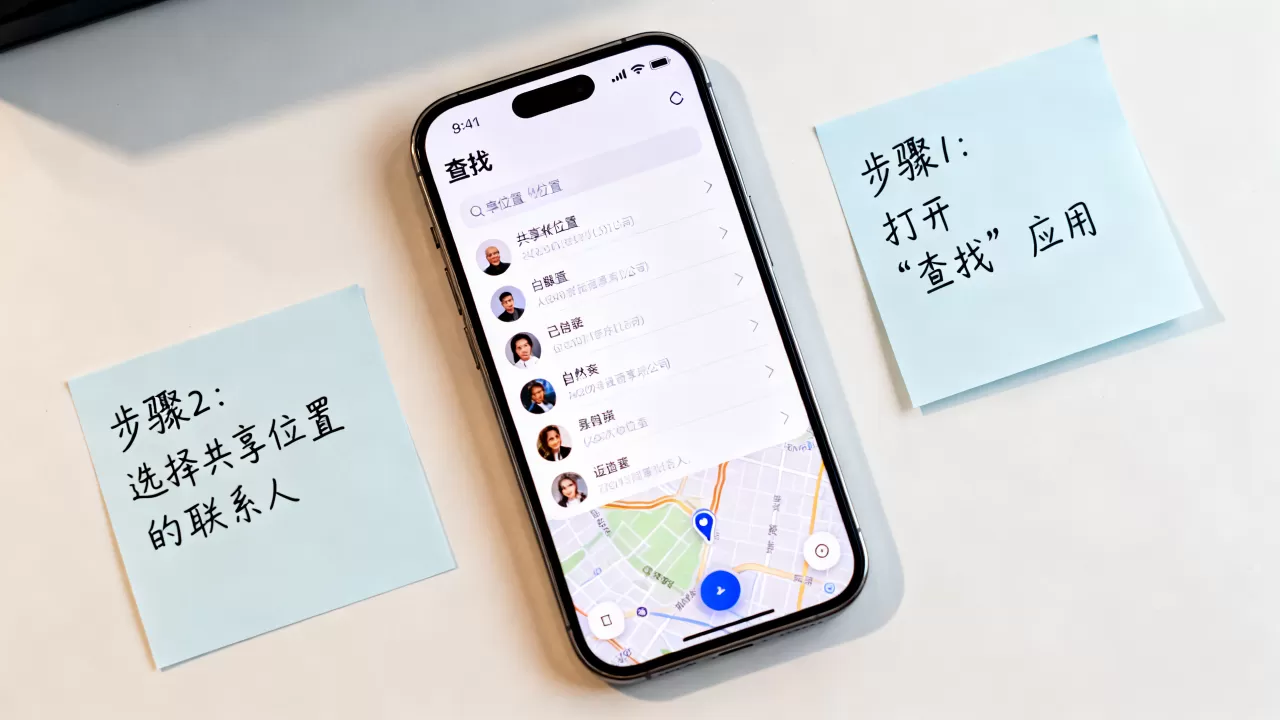 在iPhone上如何查看位置共享，苹果手机位置共享怎么查看