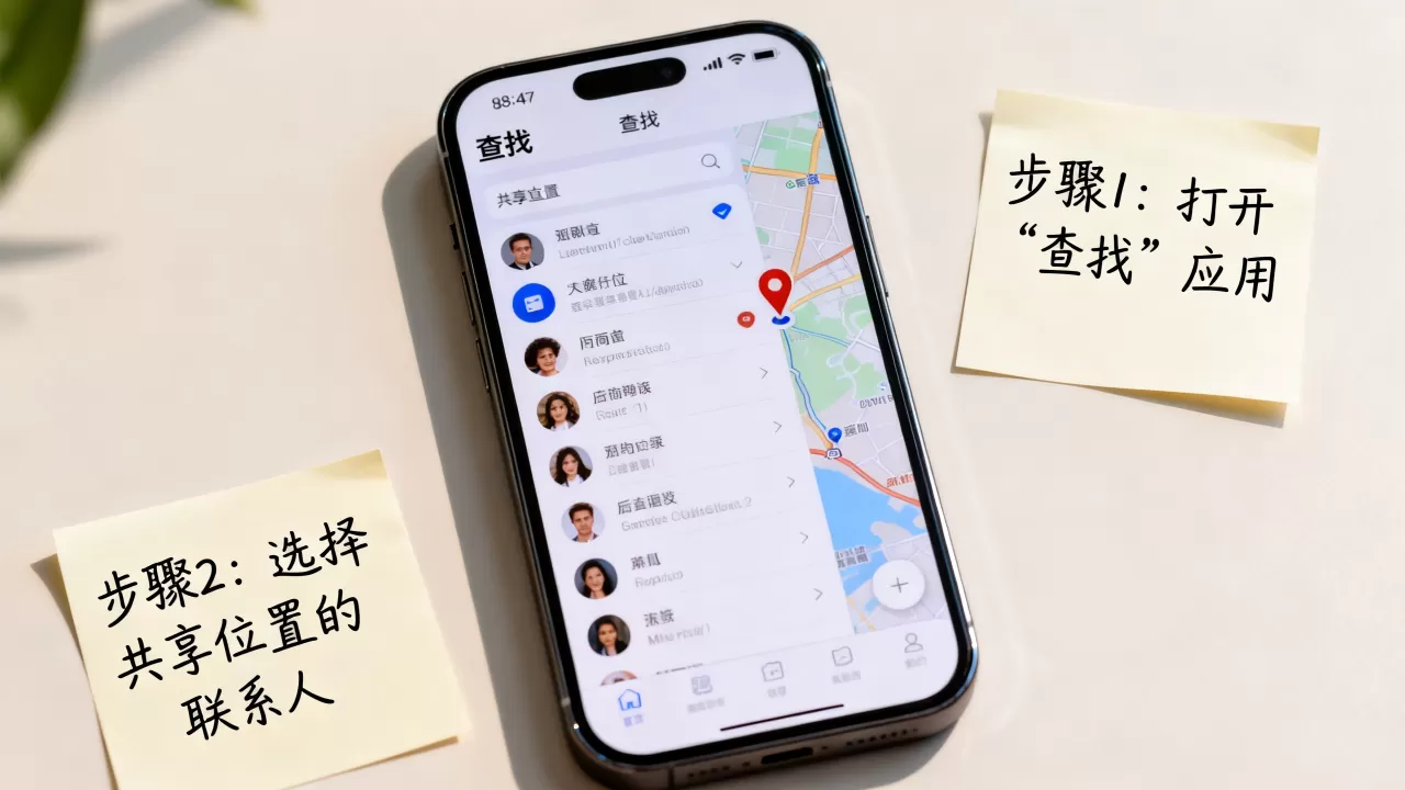 在iPhone上如何查看位置共享，苹果手机位置共享怎么查看